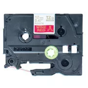 Bandă originală pentru imprimantă de etichete Brother, Brother, TZE-RW34, imprimare aurie/fond roșu, 4m, 12mm, în dungi