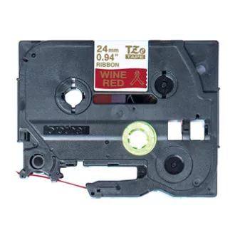 Bandă originală pentru imprimantă de etichete Brother, Brother, TZE-RW54, imprimeu auriu/fond roșu vin, textil, 4m, 24mm Bandă originală pentru imprimantă de etichete Brother, Brother, TZE-RW54, imprimeu auriu/fond roșu vin, textil, 4m, 24mm