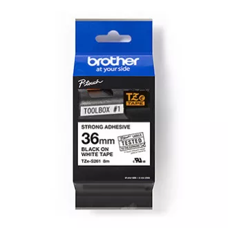 Bandă originală pentru imprimantă de etichete Brother, Brother, TZE-S261, imprimare neagră/fond alb, laminată, 8m, 36mm, extrem de adezivă