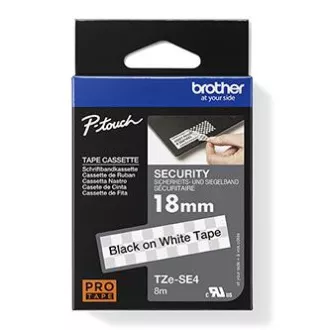 Bandă originală Brother pentru imprimante de etichete Brother, Brother, TZE-SE4, imprimare neagră/suport alb, laminată, 8m, 18mm, sigilare Bandă originală Brother pentru imprimante de etichete Brother, Brother, TZE-SE4, imprimare neagră/suport alb, laminată, 8m, 18mm, sigilare