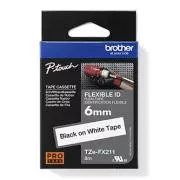 Bandă originală pentru imprimantă de etichete Brother, Brother, TZE-FX211, imprimare neagră/fond alb, laminată, 8m, 6mm, flexibilă