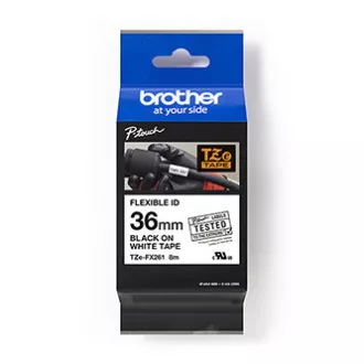 Bandă originală pentru imprimantă de etichete Brother, Brother, TZE-FX261, imprimare neagră/fond alb, laminată, 8 m, 36 mm, flexibilă