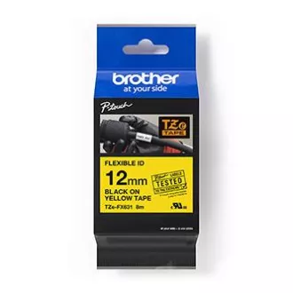 Bandă originală pentru imprimantă de etichete Brother, Brother, TZE-FX631, imprimare neagră/suport galben, laminată, 8 m, 12 mm, flexibilă