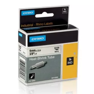 Bandă Dymo originală pentru imprimantă de etichete, Dymo, 18053, S0718280, imprimare neagră/fond alb, 1,5 m, 9 mm, folie termocontractibilă RHINO