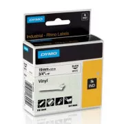 Bandă Dymo originală pentru imprimantă de etichete, Dymo, 18445, S0718620, imprimare neagră/fond alb, 5,5 m, 19 mm, RHINO vinil profi D1