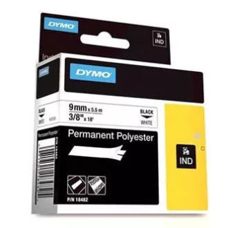 Bandă Dymo originală pentru imprimantă de etichete, Dymo, 18482, imprimare neagră/fond alb, 5,5 m, 9 mm, poliester permanent RHINO D1 Bandă Dymo originală pentru imprimantă de etichete, Dymo, 18482, imprimare neagră/fond alb, 5,5 m, 9 mm, poliester permanent RHINO D1