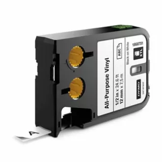 Bandă Dymo originală pentru imprimantă de etichete, Dymo, 1868751, imprimare neagră/fond alb, 7 m, 12 mm, vinil XTL universal Bandă Dymo originală pentru imprimantă de etichete, Dymo, 1868751, imprimare neagră/fond alb, 7 m, 12 mm, vinil XTL universal