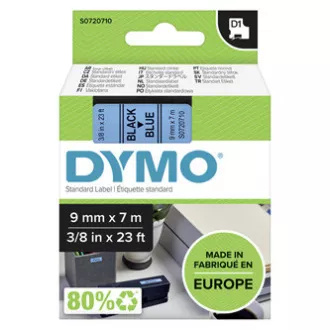Bandă Dymo originală pentru imprimantă de etichete, Dymo, 40916, S0720710, imprimare neagră/fond albastru, 7m, 9mm, D1