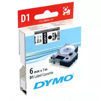 Bandă Dymo originală pentru imprimantă de etichete, Dymo, 43610, S0720770, imprimare neagră/bază transparentă, 7m, 6mm, D1 Bandă Dymo originală pentru imprimantă de etichete, Dymo, 43610, S0720770, imprimare neagră/bază transparentă, 7m, 6mm, D1