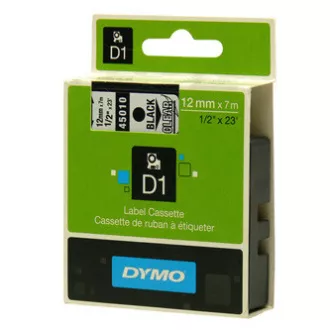 Bandă Dymo originală pentru imprimantă de etichete, Dymo, 45010, S0720500, imprimare neagră/bază transparentă, 7m, 12mm, D1