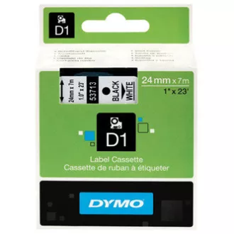 Bandă Dymo originală pentru imprimantă de etichete, Dymo, 53713, S0720930, imprimare neagră/fond alb, 7m, 24mm, D1