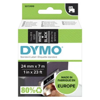 Bandă adezivă originală Dymo pentru imprimantă de etichete, Dymo, 53721, S0721010, imprimare albă/fundal negru, 7m, 24mm, D1 Bandă adezivă originală Dymo pentru imprimantă de etichete, Dymo, 53721, S0721010, imprimare albă/fundal negru, 7m, 24mm, D1