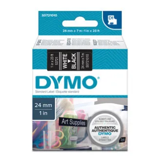 Bandă adezivă originală Dymo pentru imprimantă de etichete, Dymo, 53721, S0721010, imprimare albă/fundal negru, 7m, 24mm, D1 Bandă adezivă originală Dymo pentru imprimantă de etichete, Dymo, 53721, S0721010, imprimare albă/fundal negru, 7m, 24mm, D1
