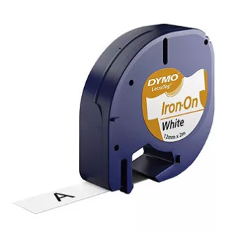 Bandă Dymo originală pentru imprimantă de etichete, Dymo, S0718850, imprimare neagră/fond alb, 2 m, 12 mm, bandă de călcat LetraTag