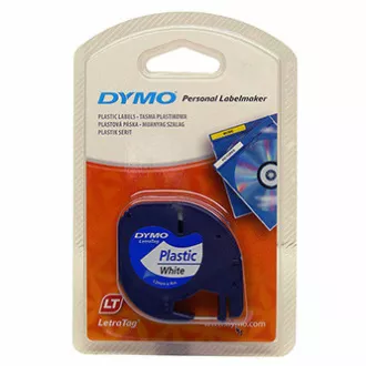 Bandă Dymo originală pentru imprimantă de etichete, Dymo, 91221, S0721660, imprimare neagră/fond alb, 4m, 12mm, bandă de plastic LetraTag Bandă Dymo originală pentru imprimantă de etichete, Dymo, 91221, S0721660, imprimare neagră/fond alb, 4m, 12mm, bandă de plastic LetraTag