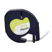 Bandă de etichetare compatibilă G&G, pentru Dymo, WT-RL-D-91221-BK, S0721660, 91221, imprimare neagră/bază albă, 4m, 12mm, LetraTa