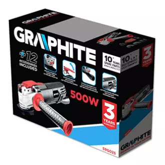 Râșniță multifuncțională Graphite 59G025, electrică (cu cablu), 230V, 500W, 21000 osc./min, 2.8°