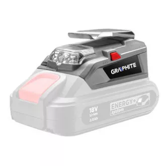 Incarcator USB si lanterna, 18V, Energy+, Grafit