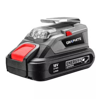 Incarcator USB si lanterna, 18V, Energy+, Grafit