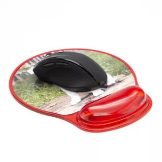 Covoraș mouse cu gel Logo, roșu, PRE-VÂNZARE