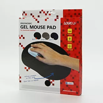 Mouse pad, ergonomic, gel, negru, Logo, REDUCERE