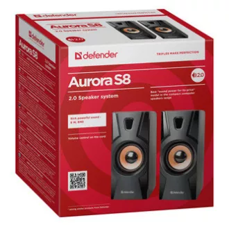 Boxe Defender Aurora S8, 2.0, 8W, negru, control volum, 70Hz~20kHz