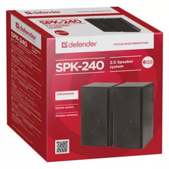 Boxe Defender SPK 240, 2.0, 2x3W, negre, control volum, lemn, 100Hz~18kHz