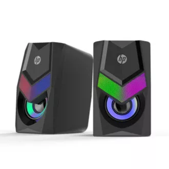 Boxe HP DHE-6000, 2.0, 6W, negre, control volum, desktop, mufă de 3,5 mm (USB), iluminare din spate, 160Hz-20KHz