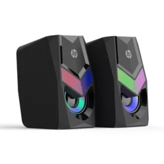 Boxe HP DHE-6000, 2.0, 6W, negre, control volum, desktop, mufă de 3,5 mm (USB), iluminare din spate, 160Hz-20KHz