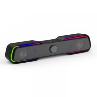 HP Soundbar DHE-6002, 2.0, 6W, negru, iluminat din spate HP Soundbar DHE-6002, 2.0, 6W, negru, iluminat din spate