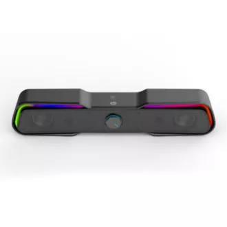 HP Soundbar DHE-6002, 2.0, 6W, negru, iluminat din spate HP Soundbar DHE-6002, 2.0, 6W, negru, iluminat din spate