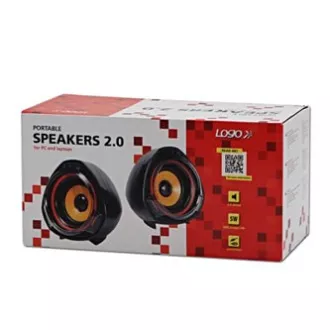 Difuzoare logo SPZ2, 2.0, 5W, negre, control volum
