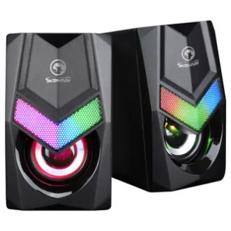 Difuzoare Marvo SG-118, 6W, negre, iluminate din spate