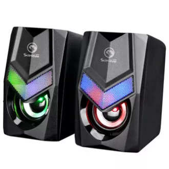 Difuzoare Marvo SG-118, 6W, negre, iluminate din spate