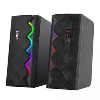 Difuzoare Marvo SG-269, 6W, negre, Bluetooth, retroiluminate