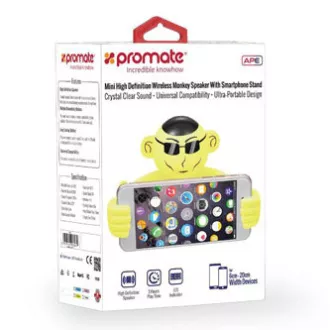Difuzor Bluetooth Promate Ape, Li-Ion, 1.0, 3W, alb, pentru copii, suport telefon, PREVÂNZARE Difuzor Bluetooth Promate Ape, Li-Ion, 1.0, 3W, alb, pentru copii, suport telefon, PREVÂNZARE