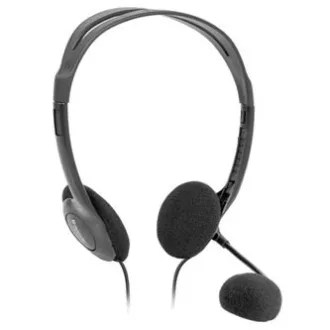 Căști Defender Aura HN-102 cu microfon, cu fir, negre, deschise, 2x jack de 3,5 mm