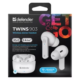 Defender Twins 903, căști cu microfon, wireless, alb, in-ear, BT 5.0, TWS, carcasă tip Bluetooth, REDUCERE Defender Twins 903, căști cu microfon, wireless, alb, in-ear, BT 5.0, TWS, carcasă tip Bluetooth, REDUCERE