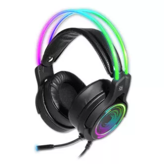 Căști de gaming Defender Cosmo Pro RGB cu microfon, cu fir, negre, 7.1 (virtual), driver de 50 mm tip USB Căști de gaming Defender Cosmo Pro RGB cu microfon, cu fir, negre, 7.1 (virtual), driver de 50 mm tip USB