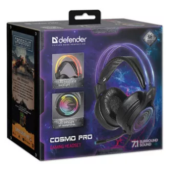 Căști de gaming Defender Cosmo Pro RGB cu microfon, cu fir, negre, 7.1 (virtual), driver de 50 mm tip USB Căști de gaming Defender Cosmo Pro RGB cu microfon, cu fir, negre, 7.1 (virtual), driver de 50 mm tip USB
