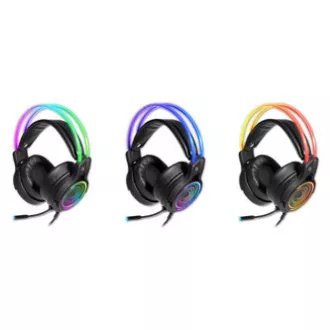 Căști de gaming Defender Cosmo Pro RGB cu microfon, cu fir, negre, 7.1 (virtual), driver de 50 mm tip USB Căști de gaming Defender Cosmo Pro RGB cu microfon, cu fir, negre, 7.1 (virtual), driver de 50 mm tip USB