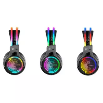 Căști de gaming Defender Cosmo Pro RGB cu microfon, cu fir, negre, 7.1 (virtual), driver de 50 mm tip USB Căști de gaming Defender Cosmo Pro RGB cu microfon, cu fir, negre, 7.1 (virtual), driver de 50 mm tip USB