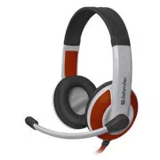 Căști de gaming Defender Warhead G-120 cu microfon, cu fir, alb-roșu, 2x jack de 3,5 mm