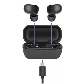 Căști Defender Twins 638 cu microfon, wireless, negre, intraauriculare, BT 5.0, TWS, carcasă de încărcare tip Bluetooth, REDUCERE