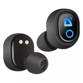Căști Defender Twins 639 cu microfon, wireless, negre, intraauriculare, BT 5.0, TWS, carcasă de încărcare cu baterie externă, tip Bluetooth,