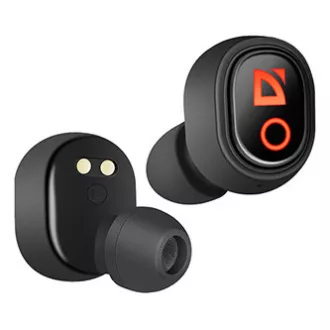 Căști Defender Twins 639 cu microfon, wireless, negre, intraauriculare, BT 5.0, TWS, carcasă de încărcare cu baterie externă, tip Bluetooth,