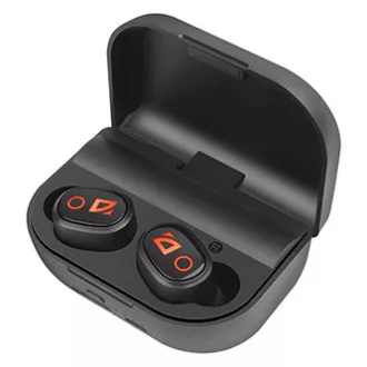 Căști Defender Twins 639 cu microfon, wireless, negre, intraauriculare, BT 5.0, TWS, carcasă de încărcare cu baterie externă, tip Bluetooth,