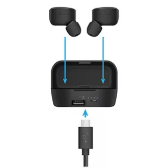 Căști Defender Twins 639 cu microfon, wireless, negre, intraauriculare, BT 5.0, TWS, carcasă de încărcare cu baterie externă, tip Bluetooth,