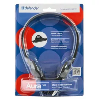 Căști Defender Aura 101, cu fir, negre, deschise, mufă de 3,5 mm