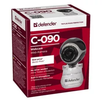 Cameră web Defender C-090, neagră, 0.3 Mpix, USB 2.0, pentru notebook/LCD